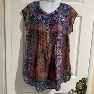 Multi Color Boho Plus Size Blouse